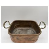 Vintage Copper Planter & Glass Roses