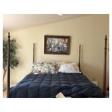 Vintage Wooden King Size Bed Mattress Included