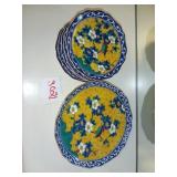 Blue and yellow plates