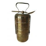 Brass Tiffin Lunch Carrier 13" Tall