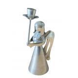 Vintage Angel Candle Holder Bangka Tin Silver
