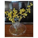 Hand Blown Slump Glass Vase 9" Across