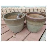 (2) Ceramic Planters 11"