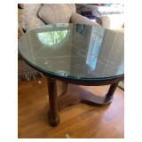 Vintage French Empire End Table W/ Glass Top