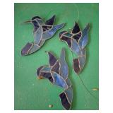 Glass birds for hanging