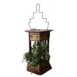 Vintage Lantern W/ Artificial Plant