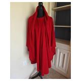 Hourihan Dublin Red Wool Cape with Hood