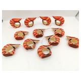 (12) Wooden Shrimp Napkin Rings