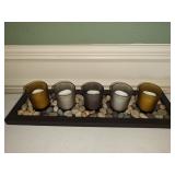 Battery Candle Decor with Pebbles