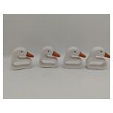 (4) Porcelain Duck Napkin Rings