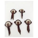 (5) Concho Leather Napkin Rings