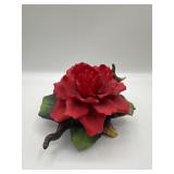 Andrea By Sadek Porcelain Red Rose In Branch