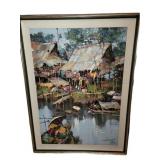 Sujarit Hirankul 1971 39" x 29" Framed signed