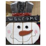 Welcome Snowman Head Outdoor Decor
