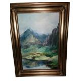 Framed Oil Painting.  47" x 35"