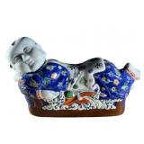 Decor Ceramic Pillow Head Rest Chinese Buddha Baby