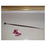 Glass Heart & Brass Bookmark