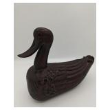 Hand Carved Wooden Duck 10" Long