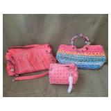 (3) Pink Purses