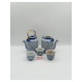 Blue flowered Tea set