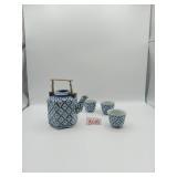 Blue flowered Tea set