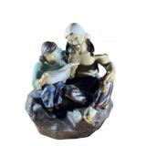 VTG CHINESE MUDMAN CHILD READING TO MAN