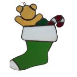 Vintage Stained Glass Stocking Decor