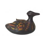 Ceramic Folk Art Duck Hand Painted
