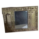 Brass Wall Mirror & Clothes Brush Peerage England