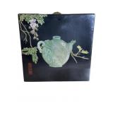 Vintage Chinese Jade Floral Plaque Wall Hanging