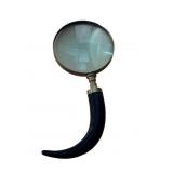 VTG Brass W/ Horn Handle Magnifying Glass