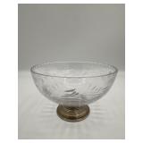 Crystal Center Bowl With Sterling Silver Base