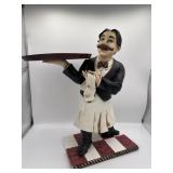 Italian Waiter Statue With Serving Tray