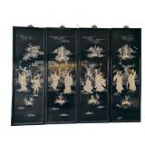 Chinese 4 Panel Mother of Pearl Artwork