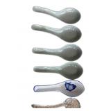 Set Of Celadon Soup Spoons