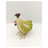 Cabbage Rooster Figurine Metal Feet