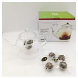 Flower Tea Gift Set with Glass Teapot