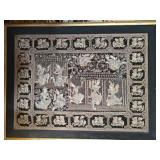 Believed Framed Bermese Kalaga Tapestry 72" x 56"