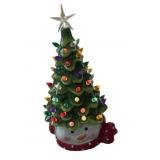 Ceramic Lighted Snowman Christmas Tree Decoration