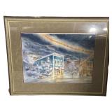 VTG Framed Winter Scenery Wall Art