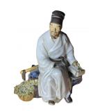 VTG Chinese Porcelain Scholar Mudman Figurine