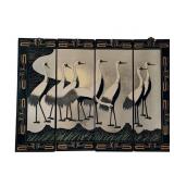 Vintage Asian Crane Wall Art Panels Set of 4