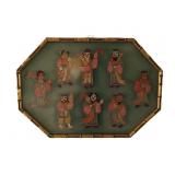 Framed Chinese Silk Art Transparent Mat