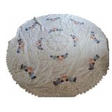 Round Embroidered Lace Floral Tablecloth 7ft