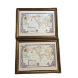 2 Cunard Voyager Prints Framed