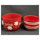 2 Hallmark Christmas Ceramic Bowls