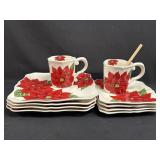 Maxcera Poinsettias Plates & Mugs