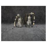 (2) Caged Beaded Hanging Lights