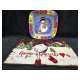Christmas Platter & Gnome Door Mat