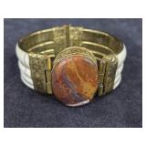 Vintage Rainbow Jasper & Bone Bracelet